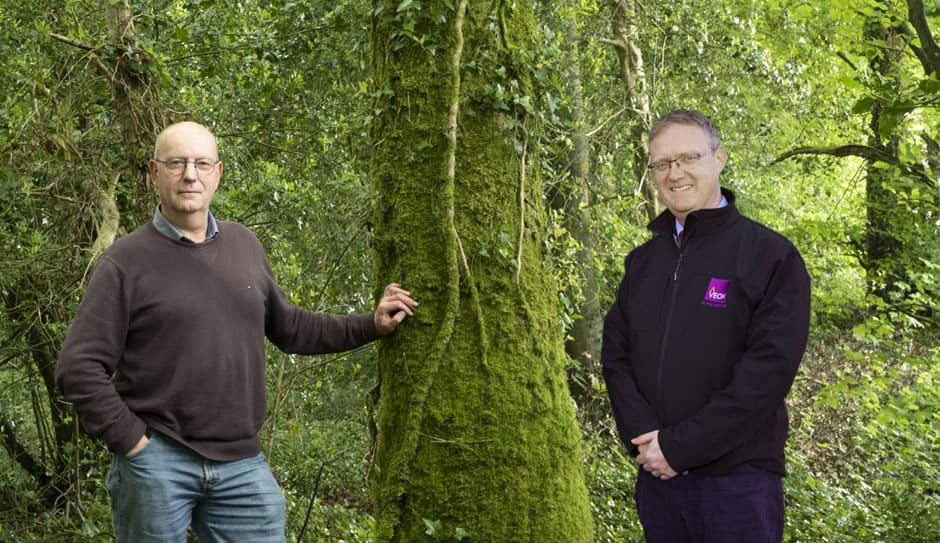 William Merivale, PEFC National Secretary with Daragh Little, Managing Director- Forestry of Veon Ltd